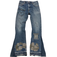 Fabricants de jeans sur mesure, jeans évasés à patchs pour hommes