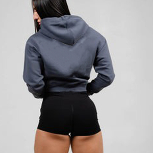 High Quality Pullover Hoodie for Women Winter Custom Logo New Design Selling <b>Blank</b> Plain Cotton Cropped Hoodie For Women - Product Image 5