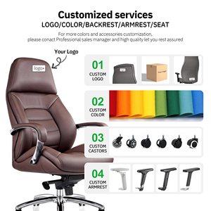 Silla de Oficina Resistente para Personas Altas y Grandes, Silla Ejecutiva de Cuero con Base de Aleación de Aluminio, Sillas de Oficina <span class=keywords><strong>Makro</strong></span>, Sillas de Oficina para Jefes - Product Image 4