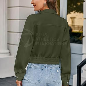 Ensemble de vêtements pour femmes, haut court et veste, tendance 2026, col rond, manches courtes, hauts courts pour femmes, vestes, fabriqué au Pakistan - Product Image 2