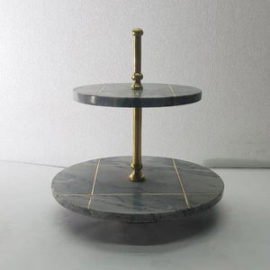 Soporte de pastel de mármol y metal de lujo personalizado para hoteles y restaurantes en casa plato de pastel de mármol con fábrica de metal al por mayor - Product Image 2