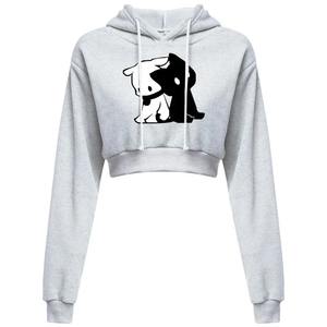 Most Popular Hoodies <b>Women's</b> Casual Long Sleeve Hooded Short Sweatshirt Printed Crop <b>Sweaters</b> 10 Colors Pullover Tops - Product Image 5