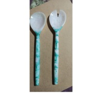Ensemble de cuillères à salade modernes en résine imprimée de 11 pouces, écologiques, compatibles lave-vaisselle, couleur personnalisée, emballage personnalisé, pour la maison