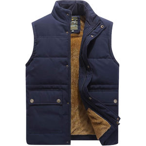 Gilet d'hiver pour homme sur mesure OEM, réversible, coupe-vent, doublé en polaire, chaud, sans manches, pour l'extérieur - Product Image 1