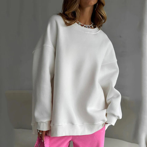 Pull-over à capuche surdimensionné personnalisé pour femmes Streetwear avec logo brodé dans le dos Sweat-shirt à imprimé bouffant avec épaules tombantes Hiver Automne - Product Image 3