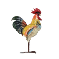 Vente en gros de sculpture de coq en fer, queue de plumes en métal décoratif pour jardins extérieurs, jardin, économie de fret, coq