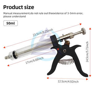 Seringue vétérinaire automatique à révolver de 50 ml avec poignée en plastique, pistolet de vaccination réutilisable pour bovins, porcs, moutons - Product Image 4