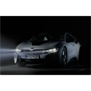 Impression sur toile Fida BMW i8 gris argenté avec phares nocturnes lumineux - Product Image 6