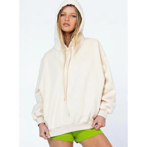 Sudadera con capucha y cuello redondo de algodón GSM 100% personalizada unisex, sudadera en blanco de talla grande con estampado térmico para mujer - Product Image 1