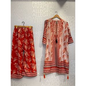 ชุดชีฟองสองชิ้น FUSION รุ่นยาวพิเศษ SL00248 เสื้อแขนสามส่วน ชุดเซ็ตสองชิ้นสำหรับใส่ในชีวิตประจำวัน เหมาะสำหรับฤดูใบไม้ร่วง - Product Image 1