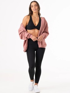 Sweat à capuche léger en coton Spandex pour femmes séchage rapide respirant impression solide sports d'été hiver Yoga course en plein air coupe ample - Product Image 3