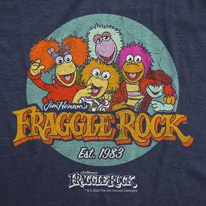 T-shirt ajusté pour femme avec logo Fraggle Rock, col à nœud, taille XS, en coton, coupe courte, respirant, avec lettres et rivets en forme de losange - Product Image 1