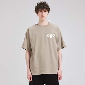 Camiseta de algodón 100% de gran tamaño de peso pesado para hombre de marca superior comodidad antiarrugas con tejido de ganchillo y patrón impreso - Product Image 4