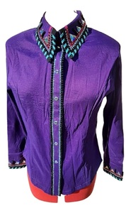 Chemise d'équitation Western pour femmes Broderie à la main Écologique Séchage rapide Conception personnalisée Rodéo Performance Barrel Racing Spectacles équestres - Product Image 5