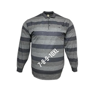 เสื้อยืดแขนยาวลายทางผู้ชาย ผลิตจากผ้าเนื้อนุ่ม สวมใส่สบาย ไซส์ใหญ่ 7 8 9 10 XL 30/1 เสื้อผ้าลำลองสำหรับผู้ชาย - Product Image 2