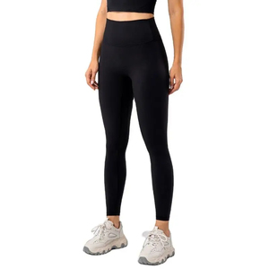 Leggings de fitness élastiques pour femmes les plus vendus personnalisés couleur Pure taille haute tricot équipement maigre séchage rapide respirant - Product Image 4