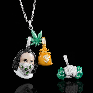 Pendentif personnalisé pour homme en alliage plaqué or, style robuste, entièrement serti de diamants taille brillant ronds, idéal pour les fêtes hip-hop, cadeau, bijou - Product Image 4