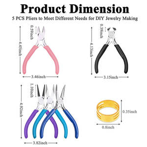 Meilleur ensemble de 3 pièces de pinces pour la fabrication de bijoux aiguille nez chaîne nez rond pince coupe-fil outils essentiels pour l'artisanat - Product Image 6