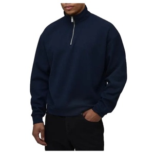 Hoodie Homme Oversize Décontracté Brodé Demi-Zip Hiver en Molleton de Coton Épais Streetwear Personnalisable OEM - Product Image 1