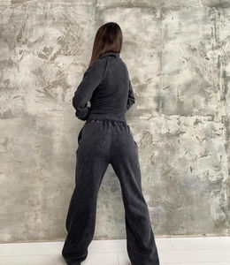 Logo personnalisé tendance Grandes Tailles Hiver Survêtement Fermeture Éclair Polaire Sweat À Capuche & Pantalon De Survêtement Ensemble Confortable 2 Pièces Ensemble - Product Image 6