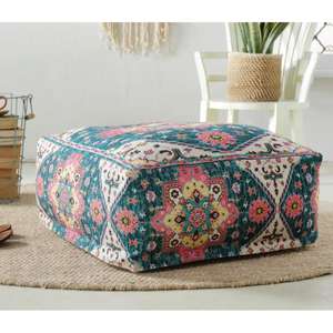 Puf de Cuero Marroquí Hecho a Mano, Otomana Tradicional Artesanal, Decoración del Hogar, Asiento Boho para Sala de Estar - Product Image 1