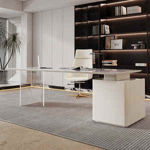 Роскошный дизайн, офисная мебель, офисный современный L-образный стол, компьютерный спеченный камень, офисный стол для дома и офиса - Product Image 3