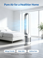 Yeyun Breathe Cleaner, Vivez mieux : Purificateur d'air HEPA de qualité médicale et ventilateur de refroidissement sans pales ultra-silencieux en un seul appareil