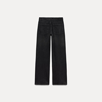 Jean décontracté pour femme, respirant, coupe large et haute, ample, extensible, confortable, en denim écologique, couleur foncée, 100 % coloré, idéal pour l'été