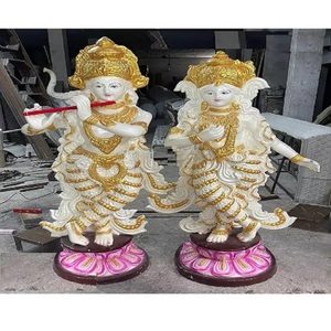 Hermosa decoración de boda india tradicional Lord Radha Krishan estatua estilo moderno elaborado profesionalmente - Product Image 1