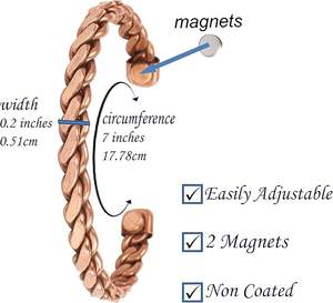 Hand Forged Solid Copper for <b>Bracelet</b> High Gauge Fashionable Cuff Jewelry for Women and <b>Men</b> with Different Designs - Product Image 3