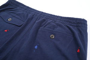 กางเกงขาสั้นผ้าฝ้ายถักสำหรับผู้ชายกางเกงขาสั้นลำลองระบายอากาศได้ดีปักลายโลโก้ตามสั่งสำหรับฤดูร้อน - Product Image 4