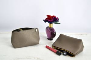 Nouvelle conception de luxe, sac cosmétique vintage imperméable pour femmes, en cuir véritable, fermeture éclair, personnalisable, organisateur LCB-0112 - Product Image 6