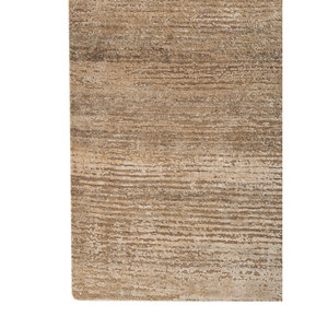 Tapis en laine et soie noué à la main Entropy Ivory AKWS-13075, en coton biologique, couleur unie, pour salon, maison, voiture et couloir - Product Image 4