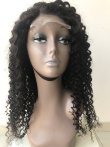 Perruque brésilienne de cheveux humains bruts bouclés profonds afro mongols de haute qualité 4x4 à fermeture en dentelle transparente des fournisseurs indiens - Product Image 2