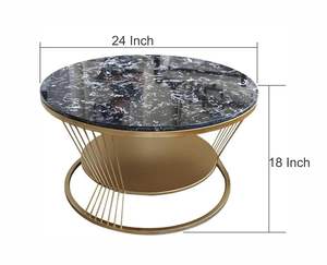 <b>Center</b> <b>Table</b> with Marble Finish Wooden White Top <b>for</b> <b>Living</b> <b>Room</b>,Drawing <b>Room</b>,Balcony Gold (White & Gold) - Product Image 6