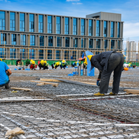 Plateforme de construction en treillis d'acier pour la construction de bureaux modernes, systèmes de terrasses en acier composite à assemblage rapide