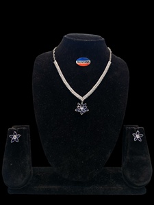 Vente en gros d'ensembles de bijoux collier boucles d'oreilles collier de mariage vintage en acier inoxydable avec diamants pour cadeaux et occasions de fête - Product Image 4