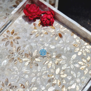 Hot Premium Quality Luxury Floral Mother of Pearl Serving <b>Tray</b> for Food <b>Drink</b> Variety Size for Restaurant Home Hotel Decor - Product Image 6