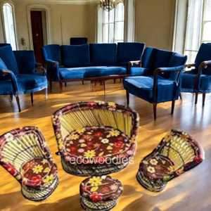 Bone Inlay Bamboo Sofa Chair Ottoman Set for Newborn Kids Living Room Safety Indoor Outdoor Patio Furniture - Product Image 3