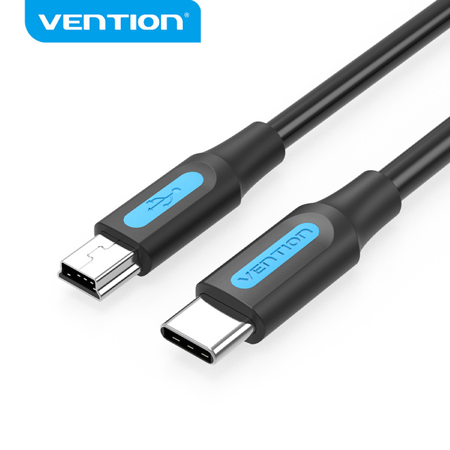 Vention Flat USB 2.0C to Mini-B 2A Usb Cable Mini Usb Cable TPE Type