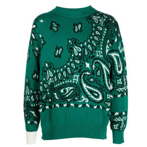 เสื้อสเวตเชิ้ตคุณภาพสูงปี 2026 แฟชั่นสตรีทแวร์ลายเพสลีย์ เสื้อไหมพรมคอตตอนผู้ชาย ลายผ้าพันคอ แจ็คการ์ด ทรงโอเวอร์ไซส์ สั่งทำได้ - Product Image 6