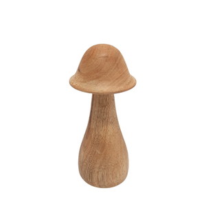 Set of 2 Mango Wood Mushroom Natural Color <b>Small</b> Size Sculpture for Indoor & Outdoor Decoration Handmade Bulk - Product Image 1