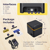 Printer Termal 58E 58mm 2 Inci Pencetak Struk/Tiket POS dengan Antarmuka USB/Bluetooth untuk Supermarket, Toko, dan Ritel