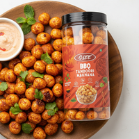 Glee Impex BBQ Tandoori Pittige Makhana 80g Pot Geroosterde Vossennoten Halfzacht Glutenvrij Hoog Eiwitrijk Vezelrijk Gezonde Snack Indiaas