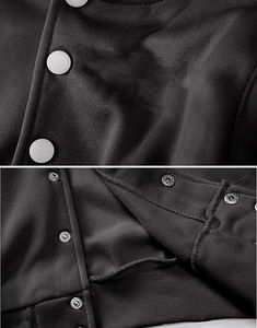 แจ็คเก็ตบอมเบอร์แขนยาวติดกระดุมสำหรับผู้หญิงเสื้อคลุมเบสบอลลำลองใหม่ - Product Image 5