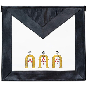 Masonic Hub 100% Lambskin White <b>Leather</b> Hand Embroidered past Master <b>Apron</b> Kit | masonic regalia uniforms accessories - Product Image 6