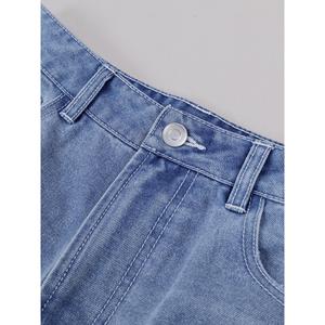 Jeans de Pierna Recta de Cintura Alta para Mujer Paola Riboni, Lavado Claro, Denim, Corte Regular, Estilo Vintage con Contraste de Color - Product Image 3