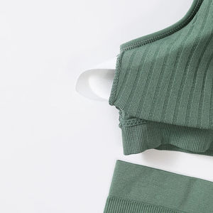 Conjunto de Lencería Femenina, Sujetador Deportivo Inalámbrico con Cuello en V y Bragas de Cintura Alta, Conjunto de Ropa Interior Deportiva Sexy y Cómoda - Product Image 5