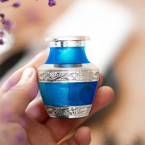 Handmade <b>Large</b> Adult Mosaic Aluminium Glass Cremation <b>Urn</b> Unique Funerals Supply With Individual Tiles Applied Burial - Product Image 4