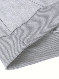 Sweat à capuche zippé de style vintage pour hommes en mélange de polyester/coton Tissu écologique à séchage rapide 300g Couleur unie Vêtements décontractés d'hiver - Product Image 6